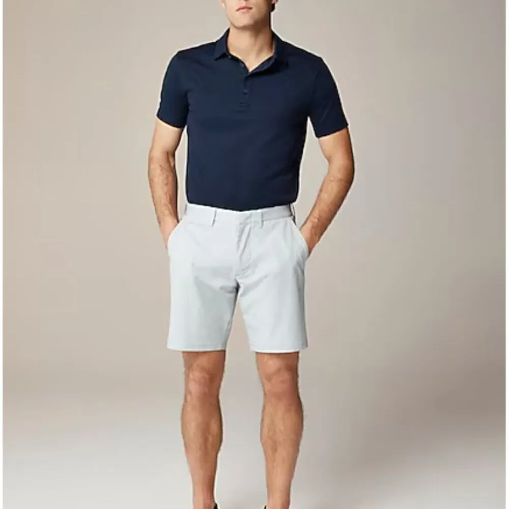 J. Crew BX308 Green white Oxford Tech Shorts NWt size 32 9